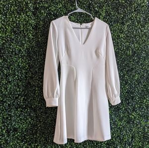 Club Monaco White Long Sleeve Dress